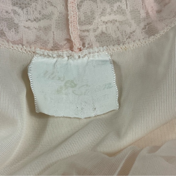 🔥Vintage 50s-60s Miss Siren Sheer Peach & Pink Midi Nightgown Lingerie Size S - Picture 9 of 12